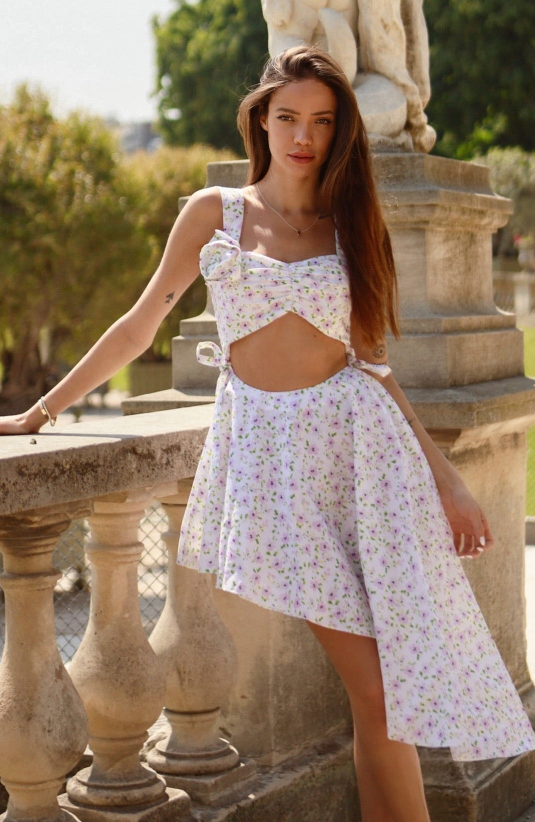 Justine floral top with rose