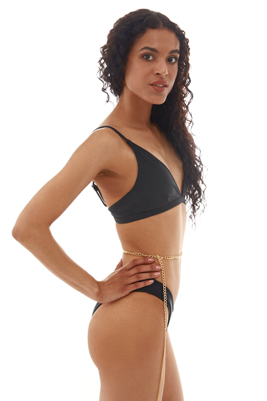 Haut de maillot de bain triangle Fiona noir